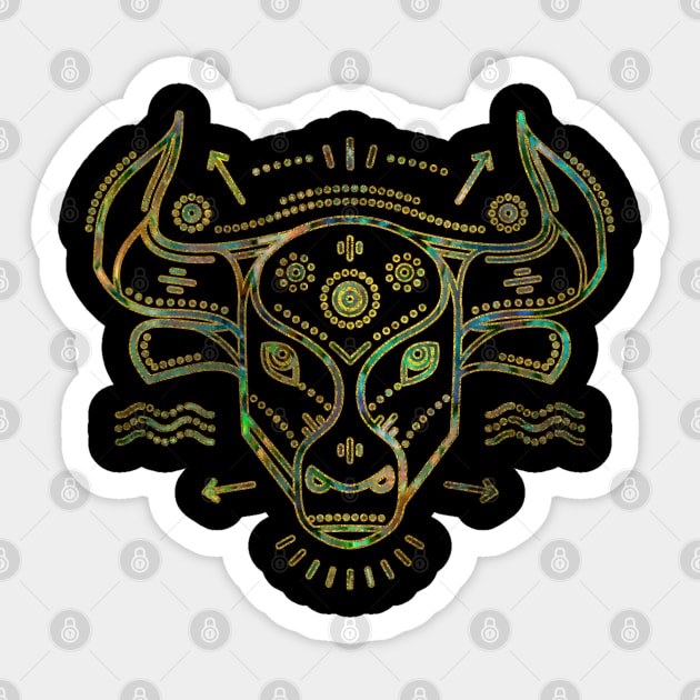 Taurus Zodiac Gold Abalone Sticker by Nartissima